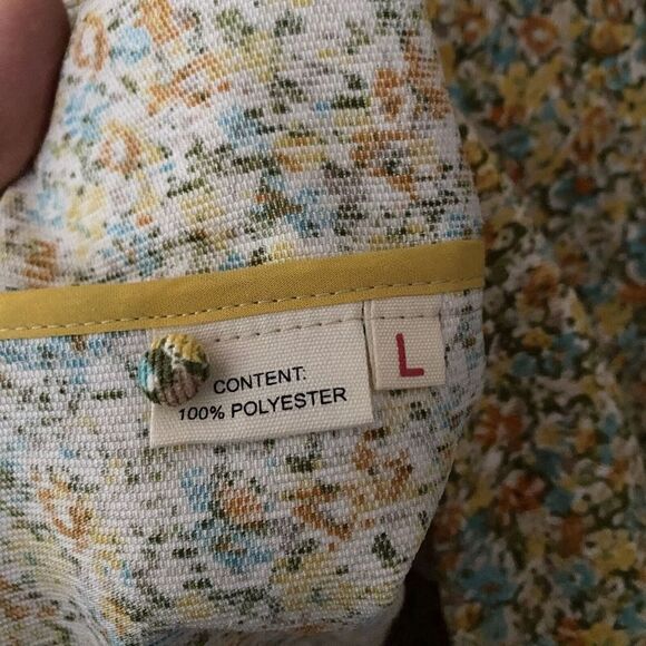 Celia B Sz M Corduroy Virginia Floral Peasant Top Blouse Lace Trim NWT - Picture 8 of 12